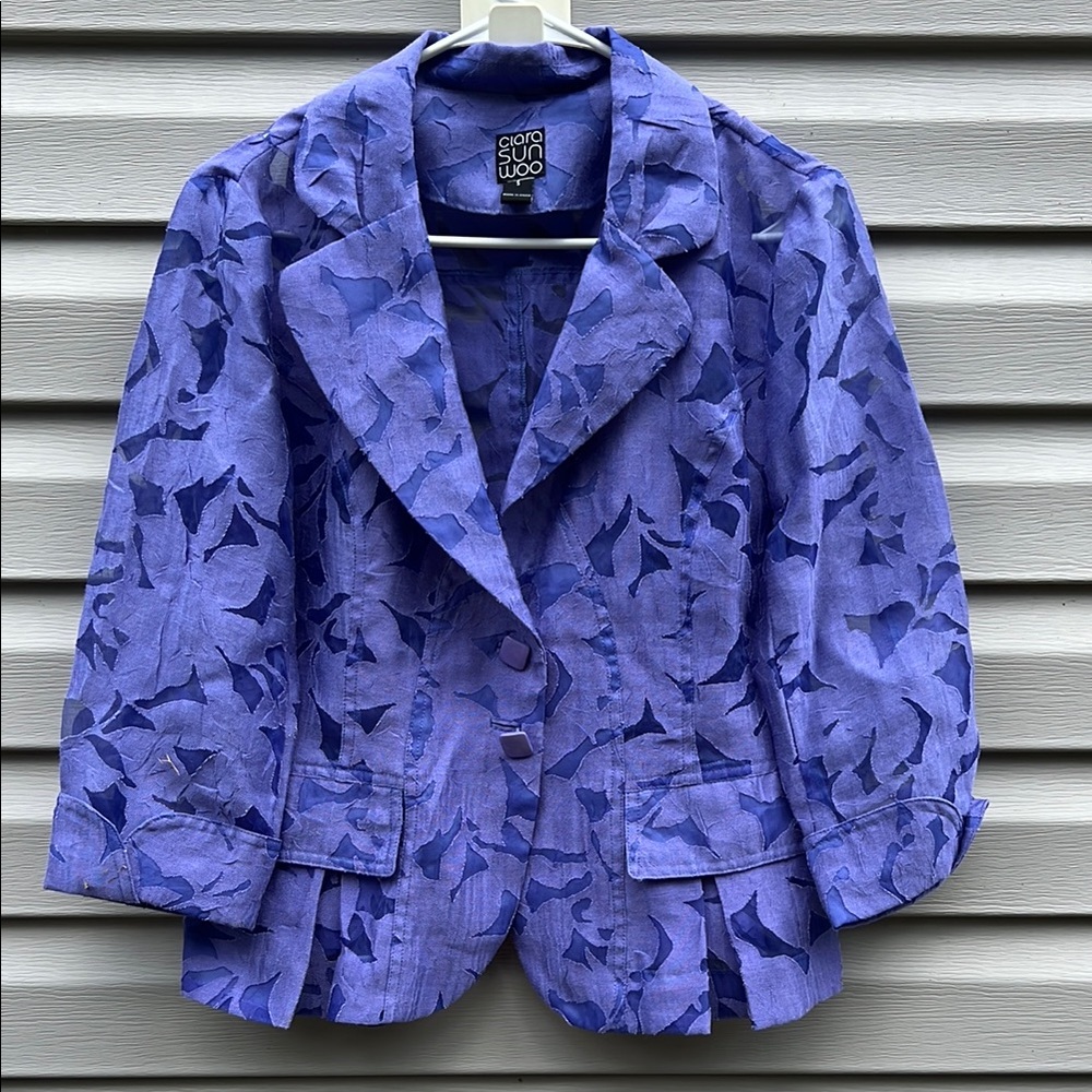Clara Sun Woo | Purple Button Closure Thin Jacket size small